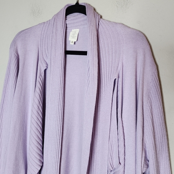 NWT Jones New York Angora Rabbit Hair Blend purple drape cardigan. 3X. - Picture 15 of 16